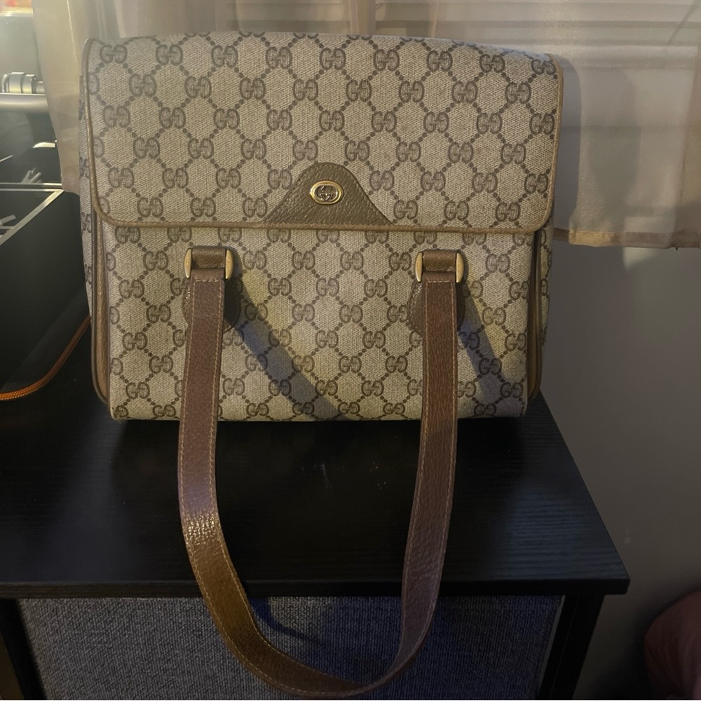 Gucci Gucci Handbag Leather Khaki Beige Brown